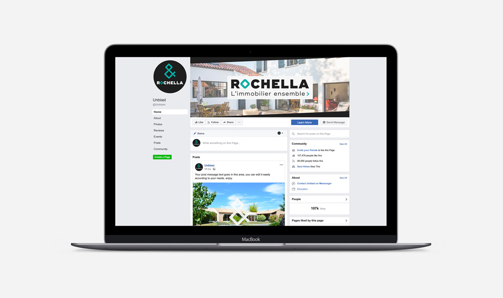 charte facebook rochella immobilier