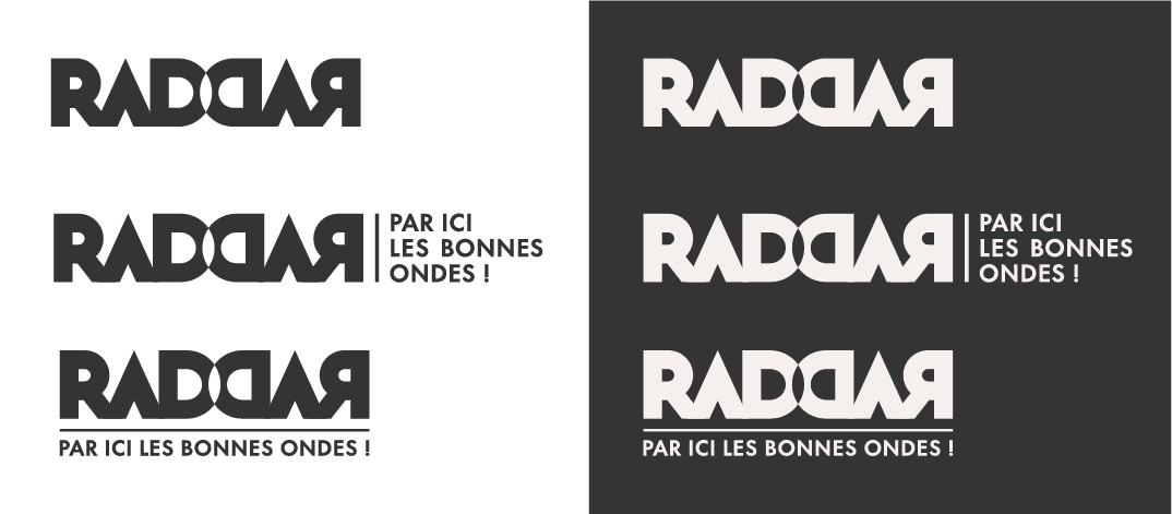 logo raddar noir et blanc