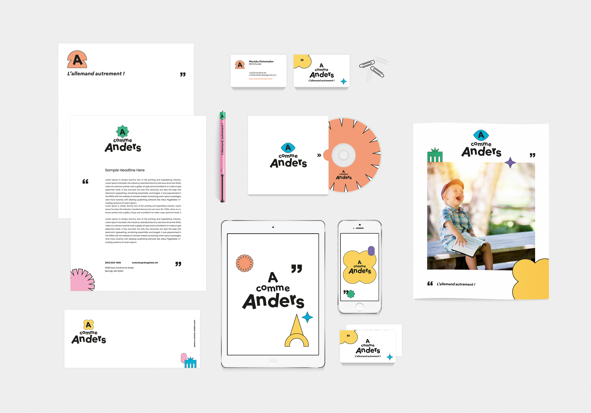 Branding A comme Anders par Camille Garnier graphiste freelance