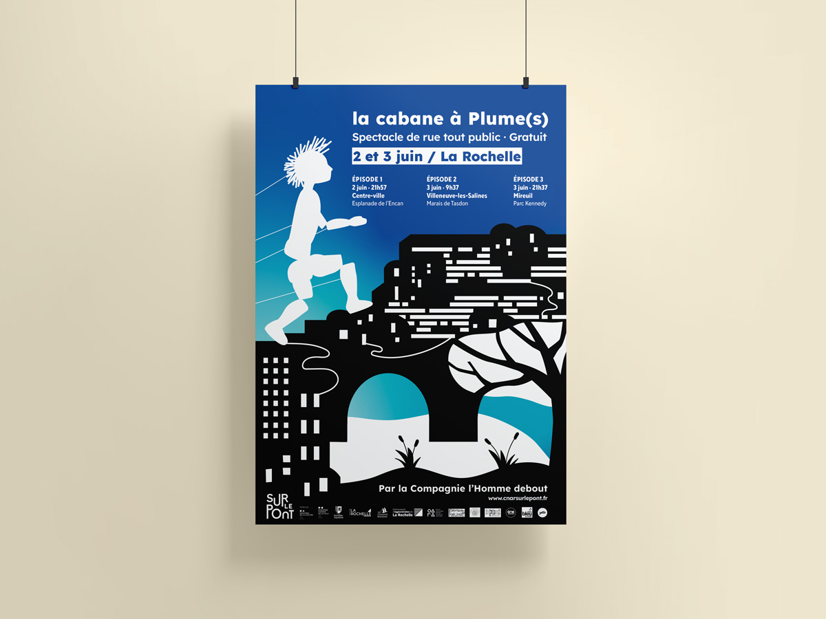 Affiche la cabane à Plume(s) pour le CNAREP Sur le Pont par Camille Garnier