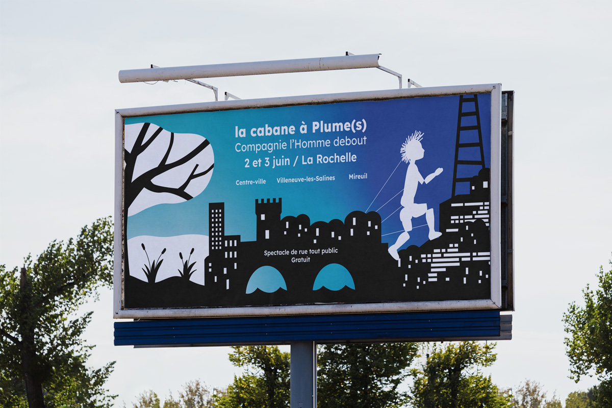 Affiche la cabane à Plume(s) pour le CNAREP Sur le Pont par Camille Garnier