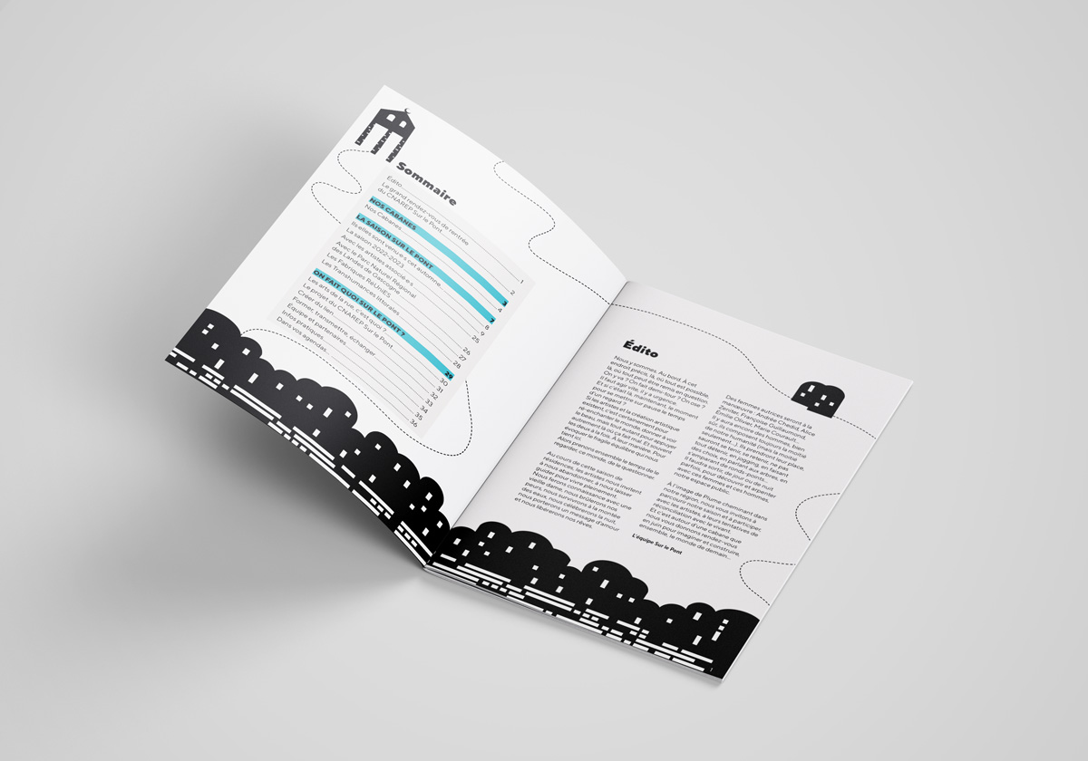 brochure 2022-2023 du CNAREP Sur le Pont par Camille Garnier graphiste freelance
