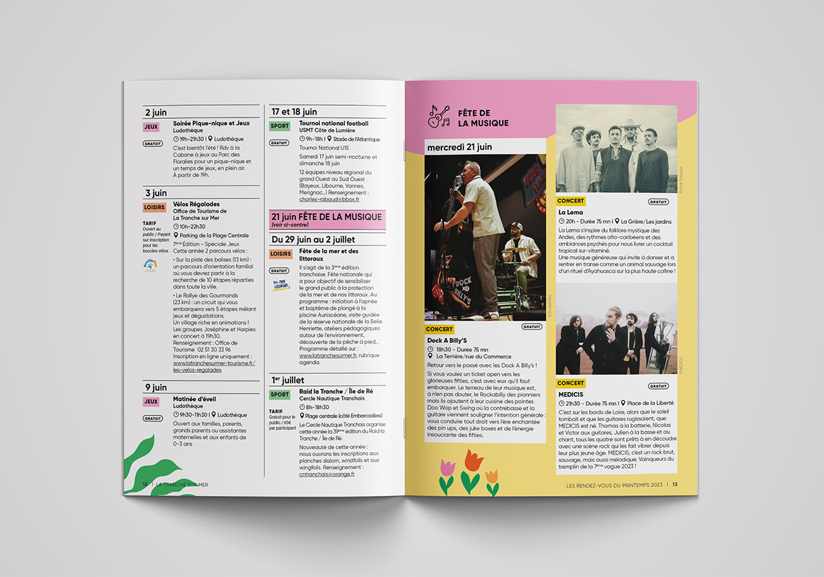 Brochure de l'avant-saison culturelle à la Tranche sur mer