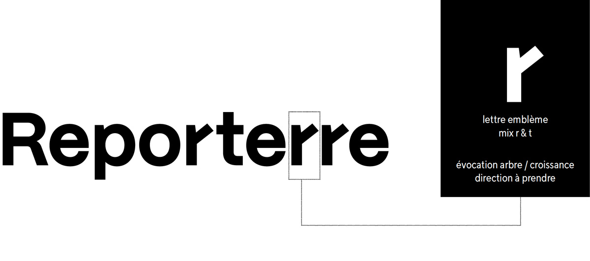 concept du logo reporterre par la graphiste camille garnier