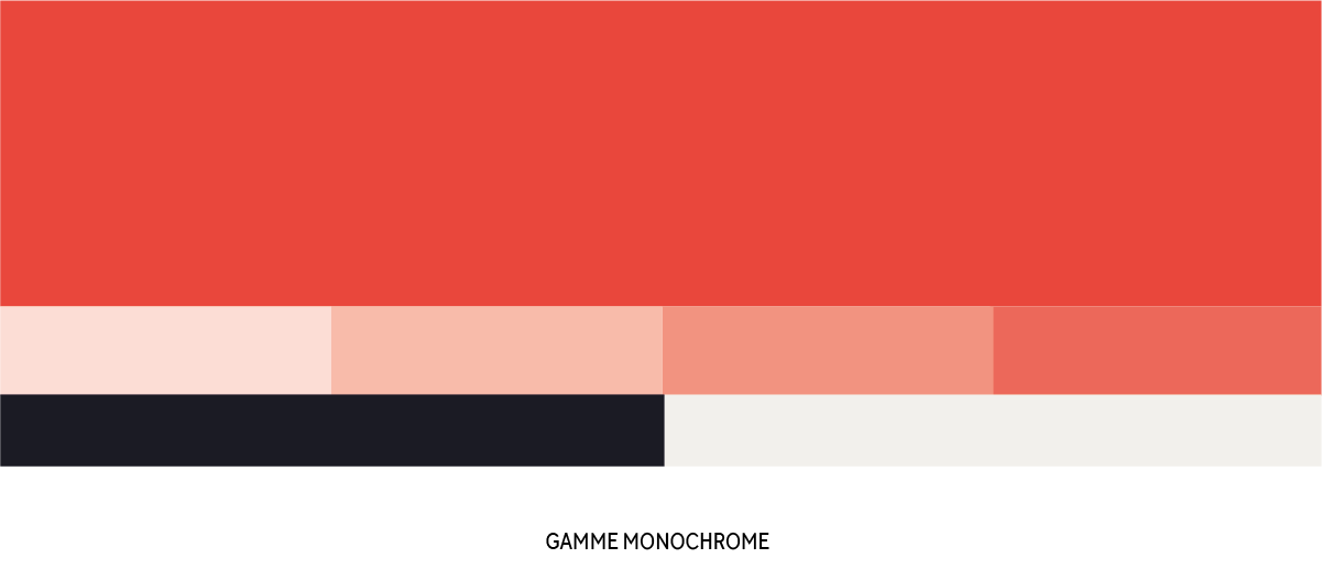 palette de couleurs de la charte graphique plateau urbain par camille garnier