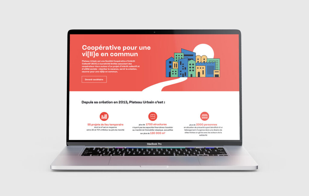 page site plateau urbain UI design Camille Garnier