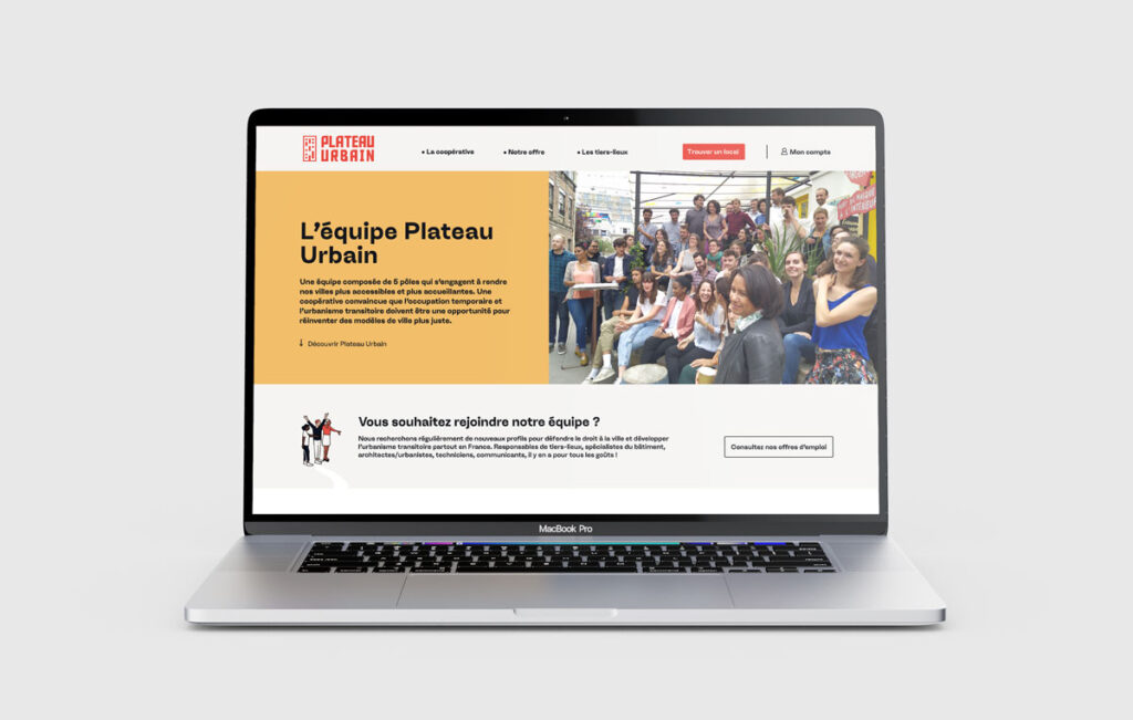 page site plateau urbain UI design Camille Garnier