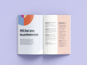 Brochure IRIS Sup 2025-2026 par Camille Garnier Graphiste freelance