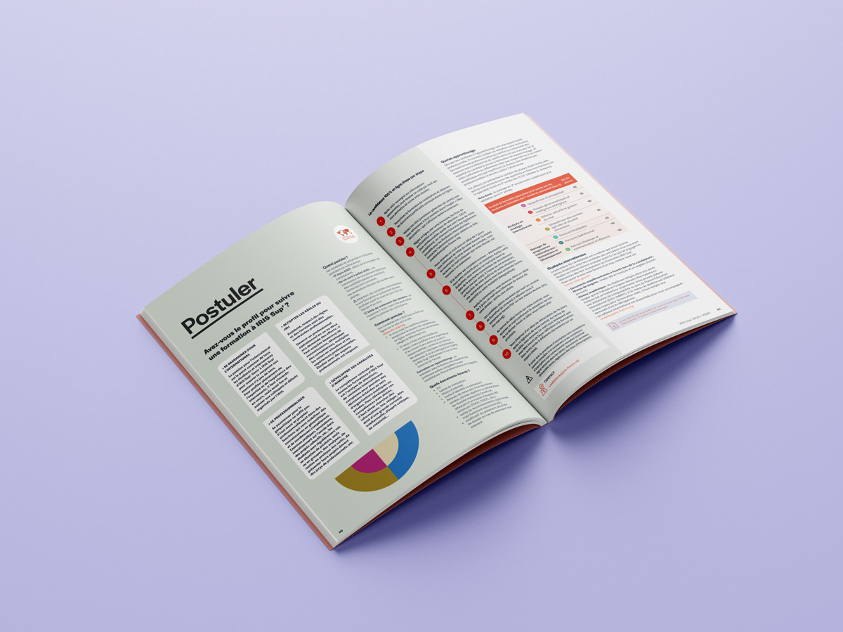 Brochure IRIS Sup 2025-2026 par Camille Garnier Graphiste freelance