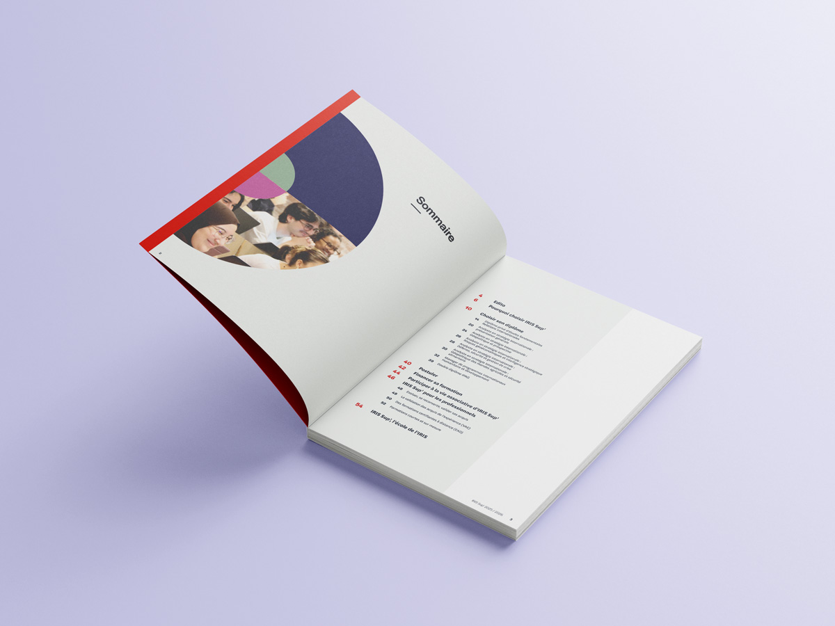 Brochure IRIS Sup 2025-2026 par Camille Garnier Graphiste freelance
