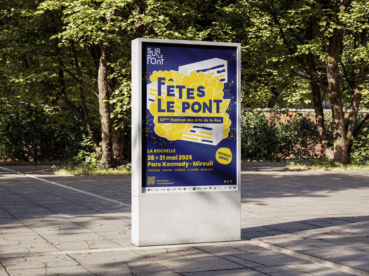 affiche de fêtes le pont 2025 par camille garnier graphiste freelance