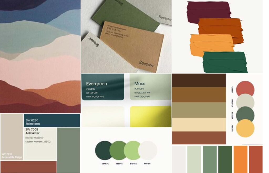 moodboard de à l'œuvre par camille garnier graphiste freelance