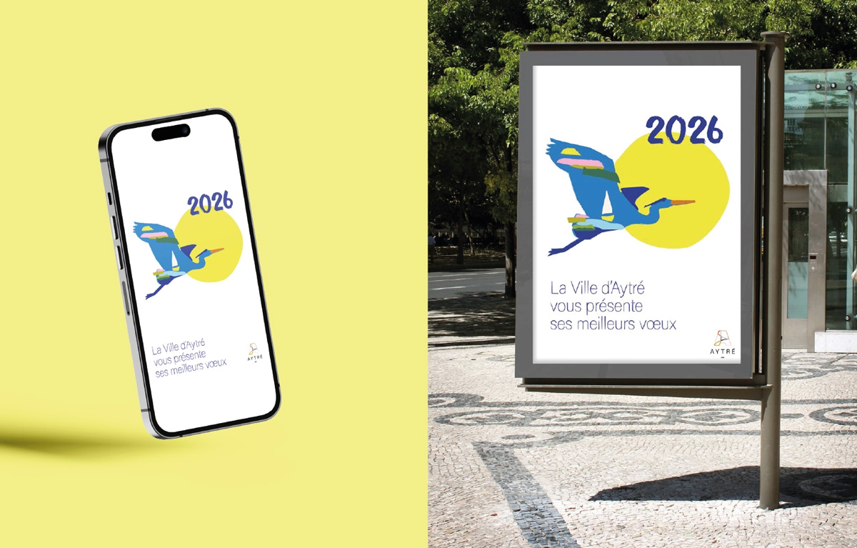 conception graphique affiche voeux aytré 2026