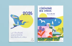 conception graphique affiche voeux aytré 2026