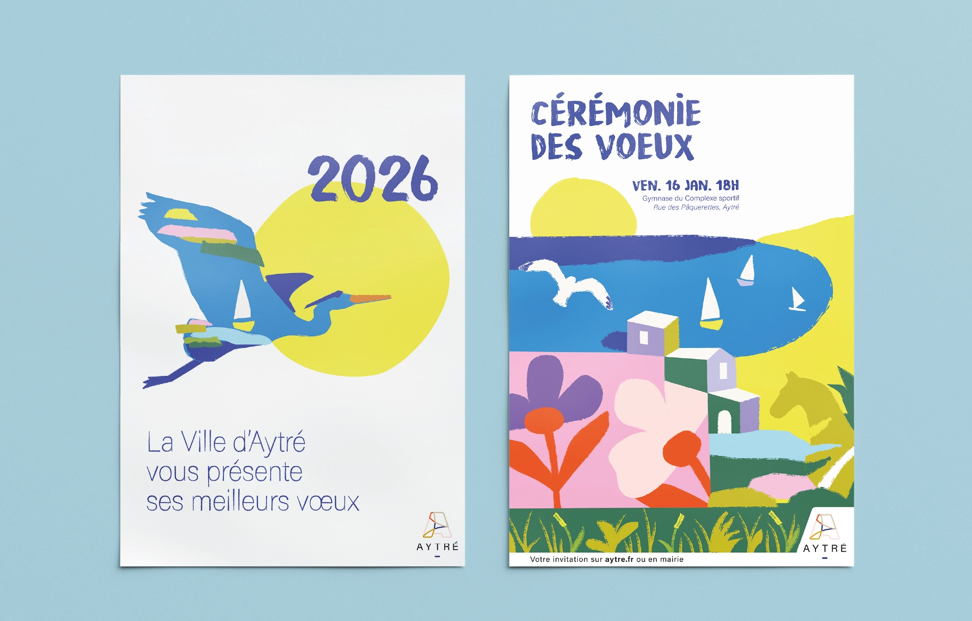 conception graphique affiche voeux aytré 2026