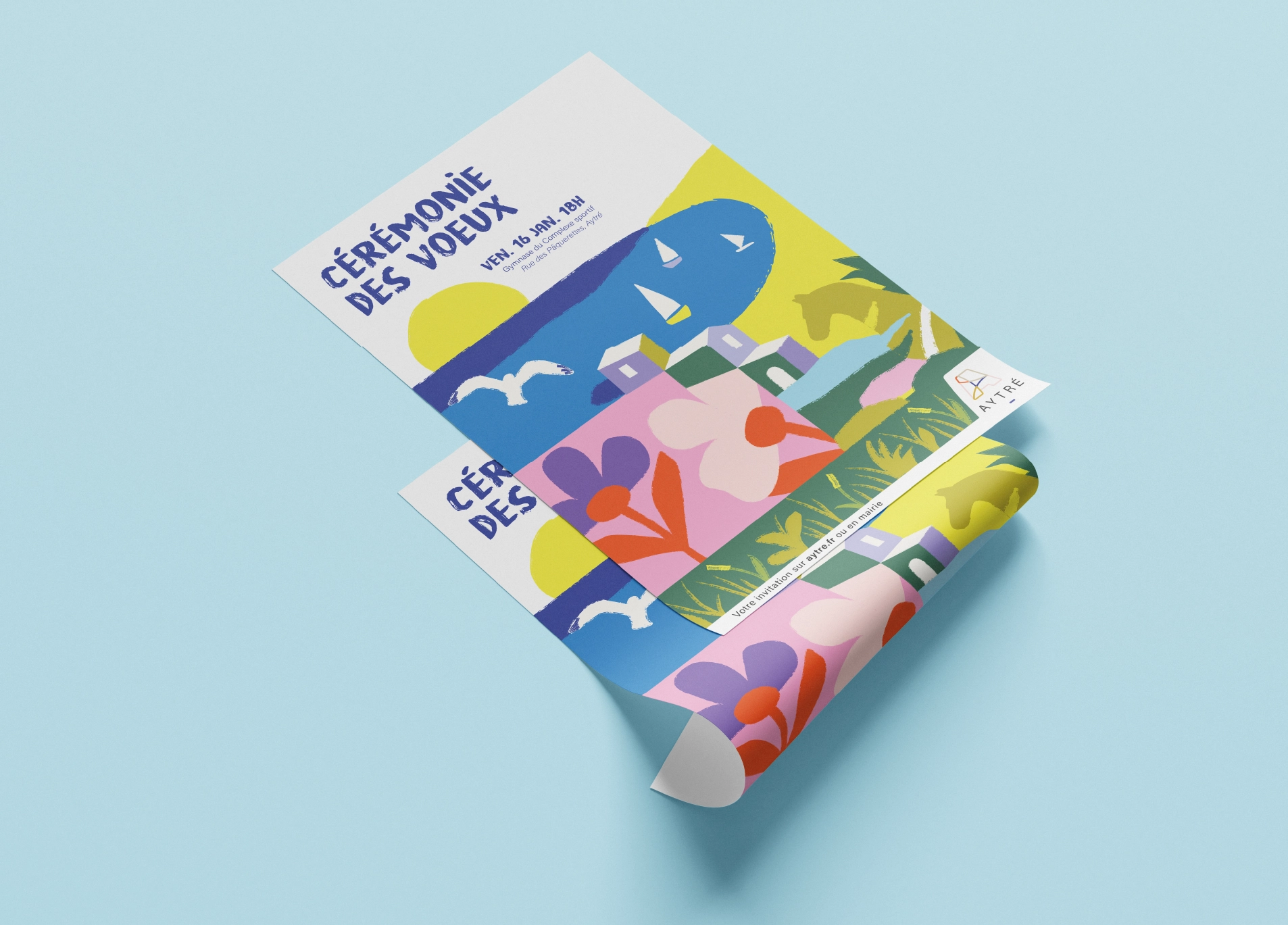 conception graphique affiche voeux aytré 2026